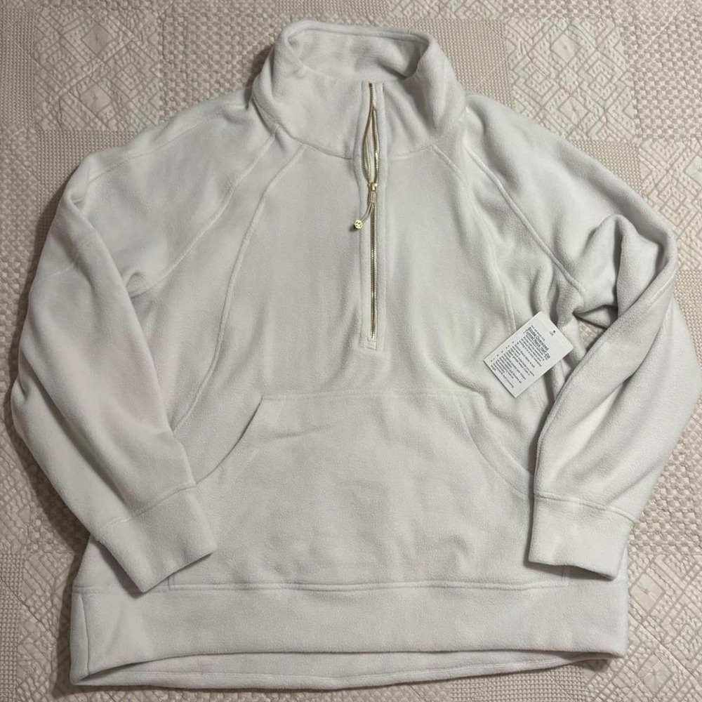 Lululemon White Scuba Oversized Funnel Neck NWT